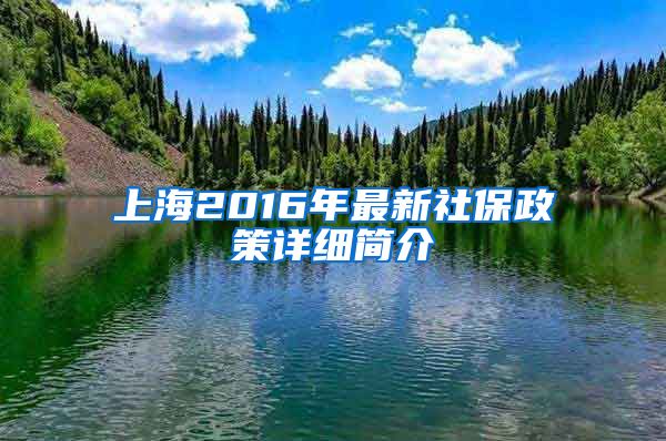 上海2016年最新社保政策详细简介
