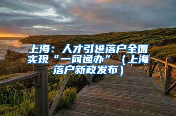 上海：人才引进落户全面实现“一网通办”（上海落户新政发布）