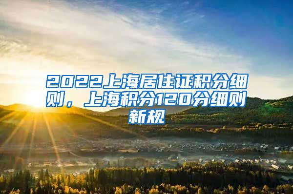 2022上海居住证积分细则，上海积分120分细则新规