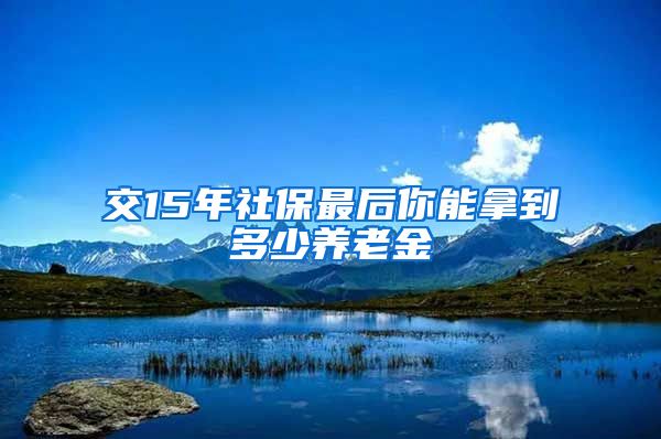 交15年社保最后你能拿到多少养老金