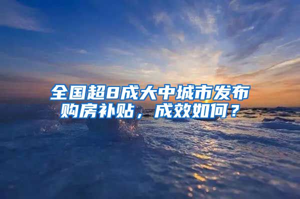 全国超8成大中城市发布购房补贴，成效如何？