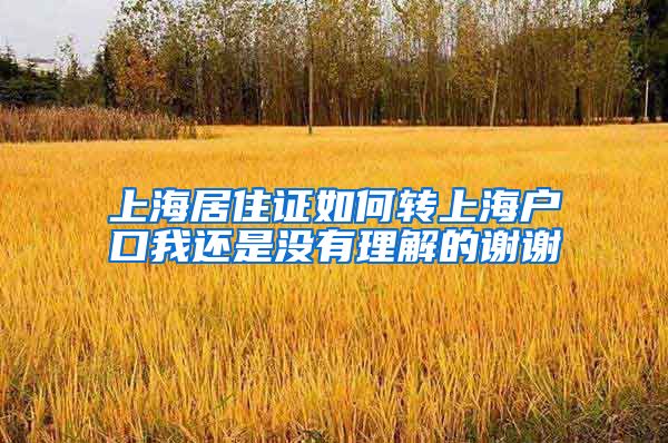 上海居住证如何转上海户口我还是没有理解的谢谢