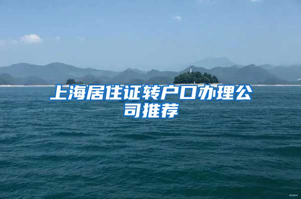 上海居住证转户口办理公司推荐
