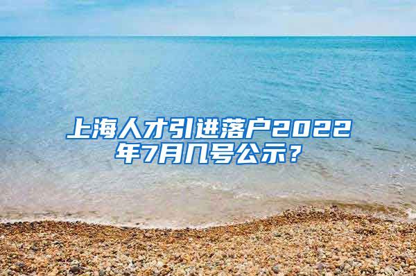 上海人才引进落户2022年7月几号公示？