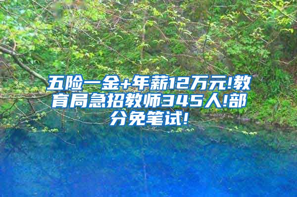 五险一金+年薪12万元!教育局急招教师345人!部分免笔试!