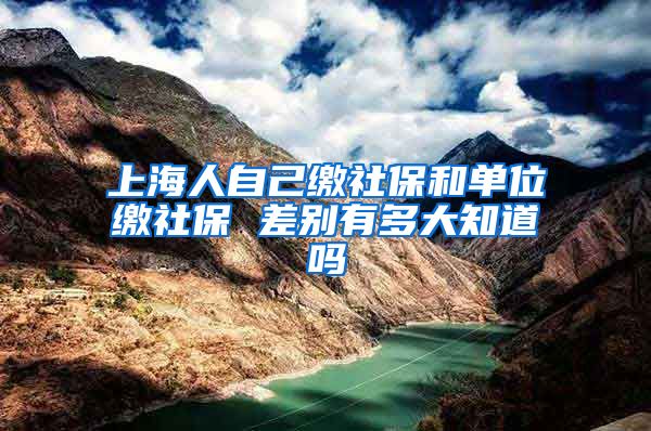 上海人自己缴社保和单位缴社保 差别有多大知道吗