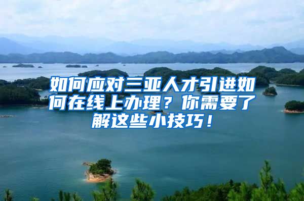 如何应对三亚人才引进如何在线上办理？你需要了解这些小技巧！