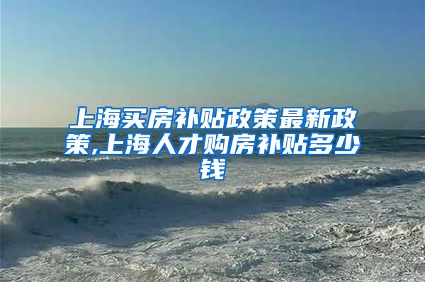 上海买房补贴政策最新政策,上海人才购房补贴多少钱