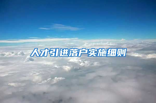 人才引进落户实施细则
