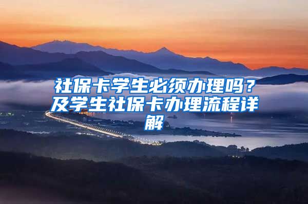 社保卡学生必须办理吗？及学生社保卡办理流程详解