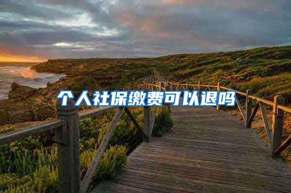 个人社保缴费可以退吗