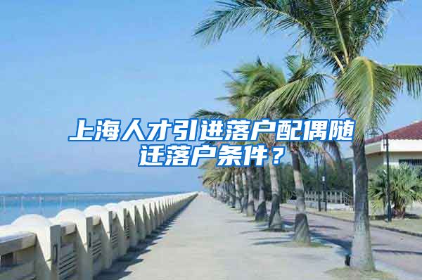 上海人才引进落户配偶随迁落户条件？