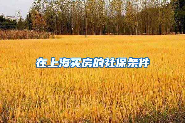 在上海买房的社保条件