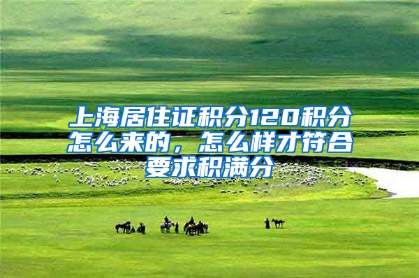上海居住证积分120积分怎么来的，怎么样才符合要求积满分