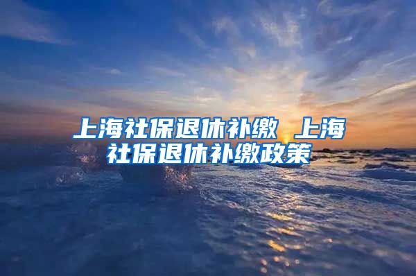 上海社保退休补缴 上海社保退休补缴政策