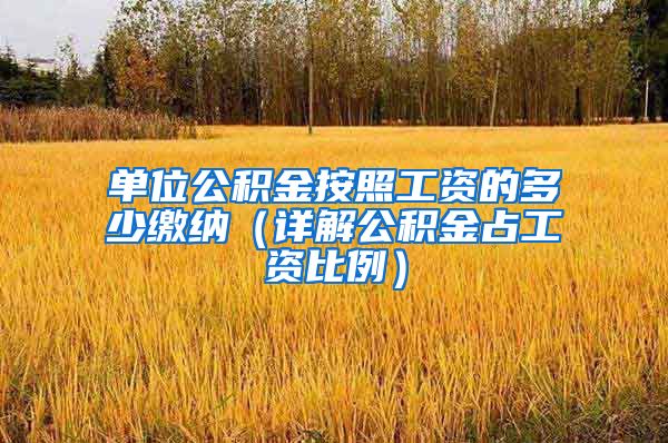 单位公积金按照工资的多少缴纳（详解公积金占工资比例）