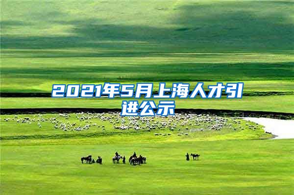 2021年5月上海人才引进公示