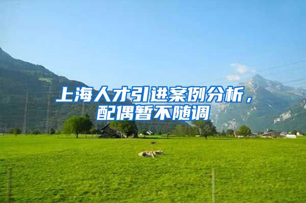 上海人才引进案例分析，配偶暂不随调