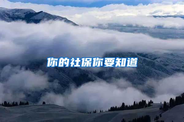 你的社保你要知道