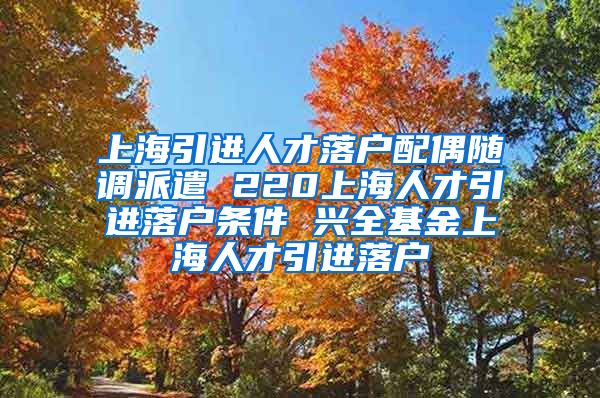 上海引进人才落户配偶随调派遣 220上海人才引进落户条件 兴全基金上海人才引进落户