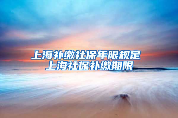上海补缴社保年限规定 上海社保补缴期限