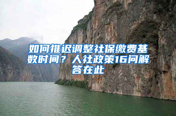 如何推迟调整社保缴费基数时间？人社政策16问解答在此→