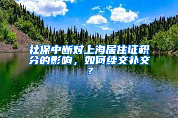 社保中断对上海居住证积分的影响，如何续交补交？