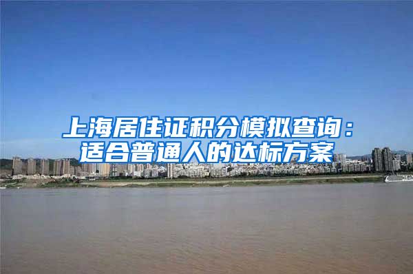 上海居住证积分模拟查询：适合普通人的达标方案