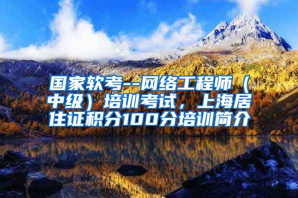 国家软考--网络工程师（中级）培训考试，上海居住证积分100分培训简介