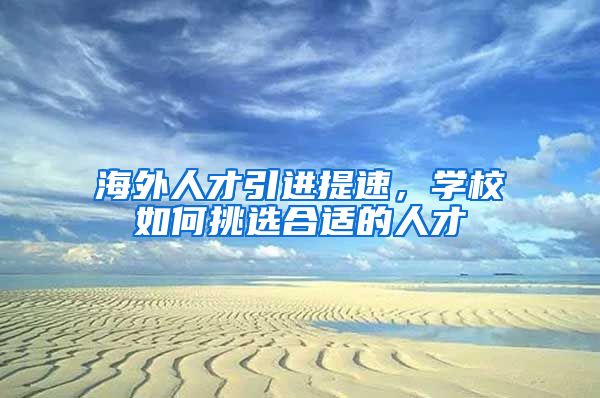 海外人才引进提速，学校如何挑选合适的人才