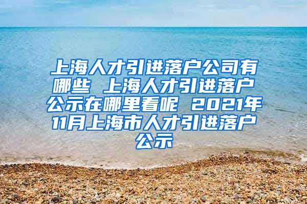 上海人才引进落户公司有哪些 上海人才引进落户公示在哪里看呢 2021年11月上海市人才引进落户公示