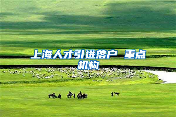 上海人才引进落户 重点机构