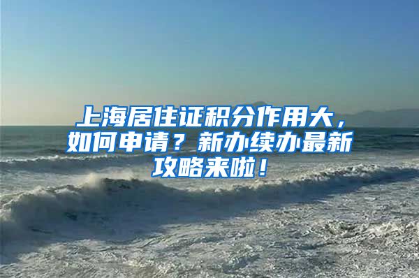 上海居住证积分作用大，如何申请？新办续办最新攻略来啦！