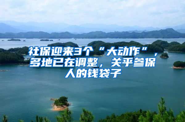 社保迎来3个“大动作”，多地已在调整，关乎参保人的钱袋子