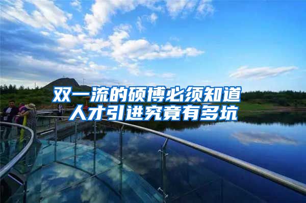双一流的硕博必须知道 人才引进究竟有多坑