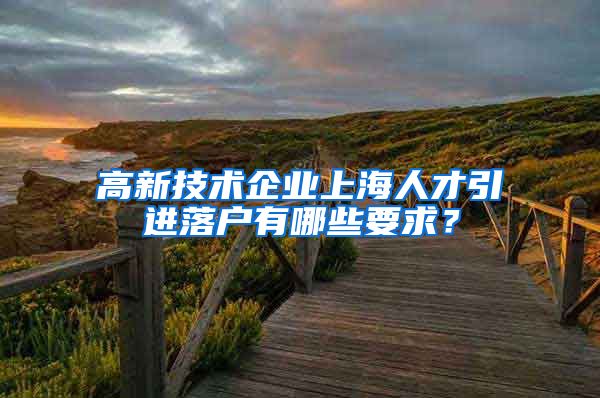 高新技术企业上海人才引进落户有哪些要求？