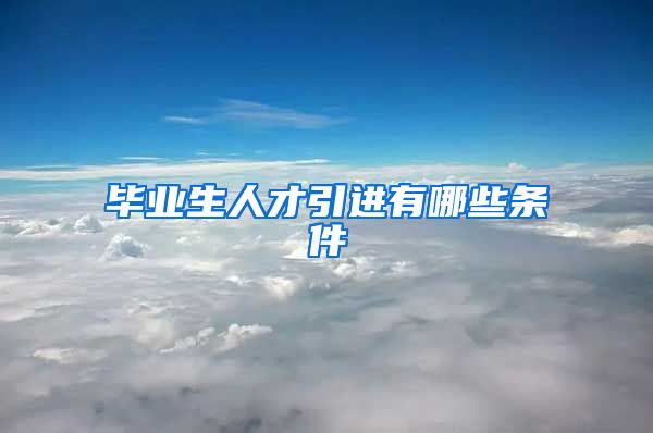 毕业生人才引进有哪些条件