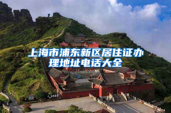 上海市浦东新区居住证办理地址电话大全