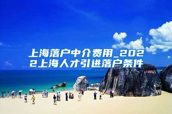上海落户中介费用_2022上海人才引进落户条件
