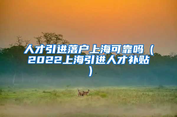 人才引进落户上海可靠吗（2022上海引进人才补贴）