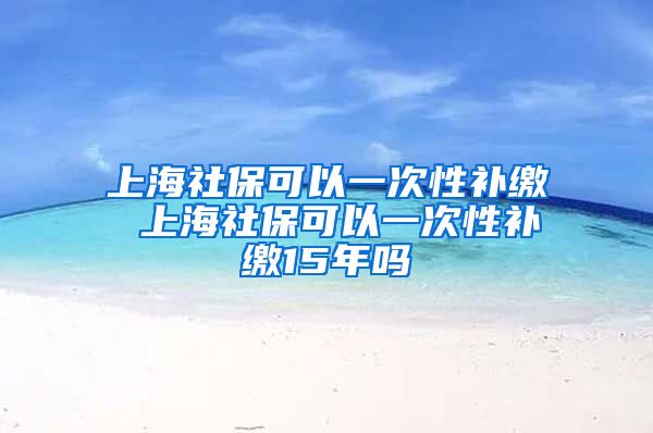 上海社保可以一次性补缴 上海社保可以一次性补缴15年吗
