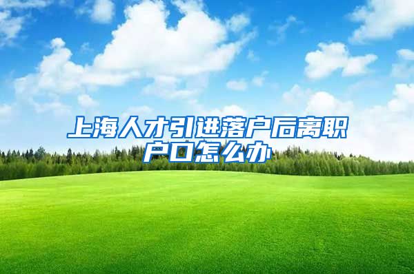 上海人才引进落户后离职户口怎么办