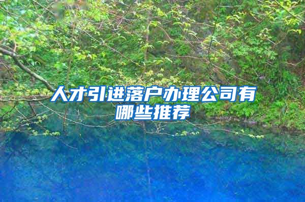 人才引进落户办理公司有哪些推荐