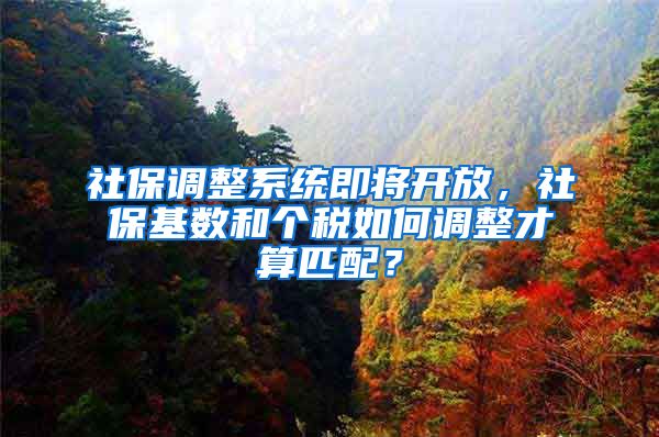 社保调整系统即将开放，社保基数和个税如何调整才算匹配？