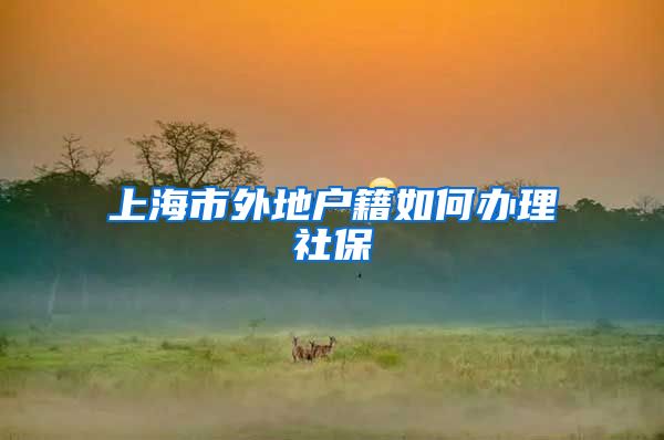 上海市外地户籍如何办理社保