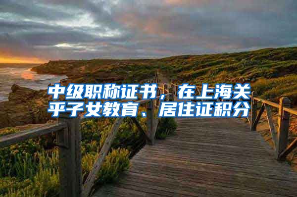 中级职称证书，在上海关乎子女教育、居住证积分