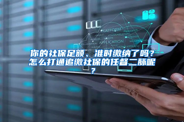 你的社保足额、准时缴纳了吗？怎么打通追缴社保的任督二脉呢？