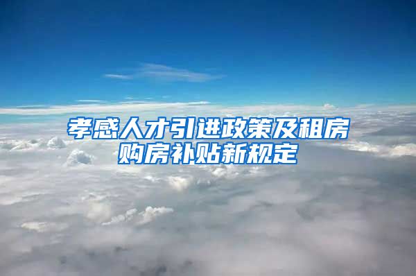 孝感人才引进政策及租房购房补贴新规定