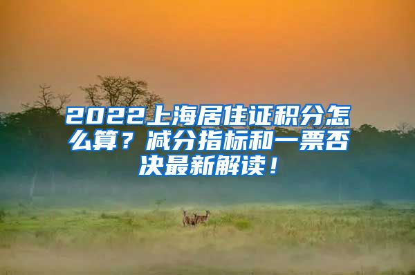 2022上海居住证积分怎么算？减分指标和一票否决最新解读！