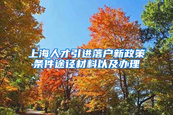 上海人才引进落户新政策条件途径材料以及办理